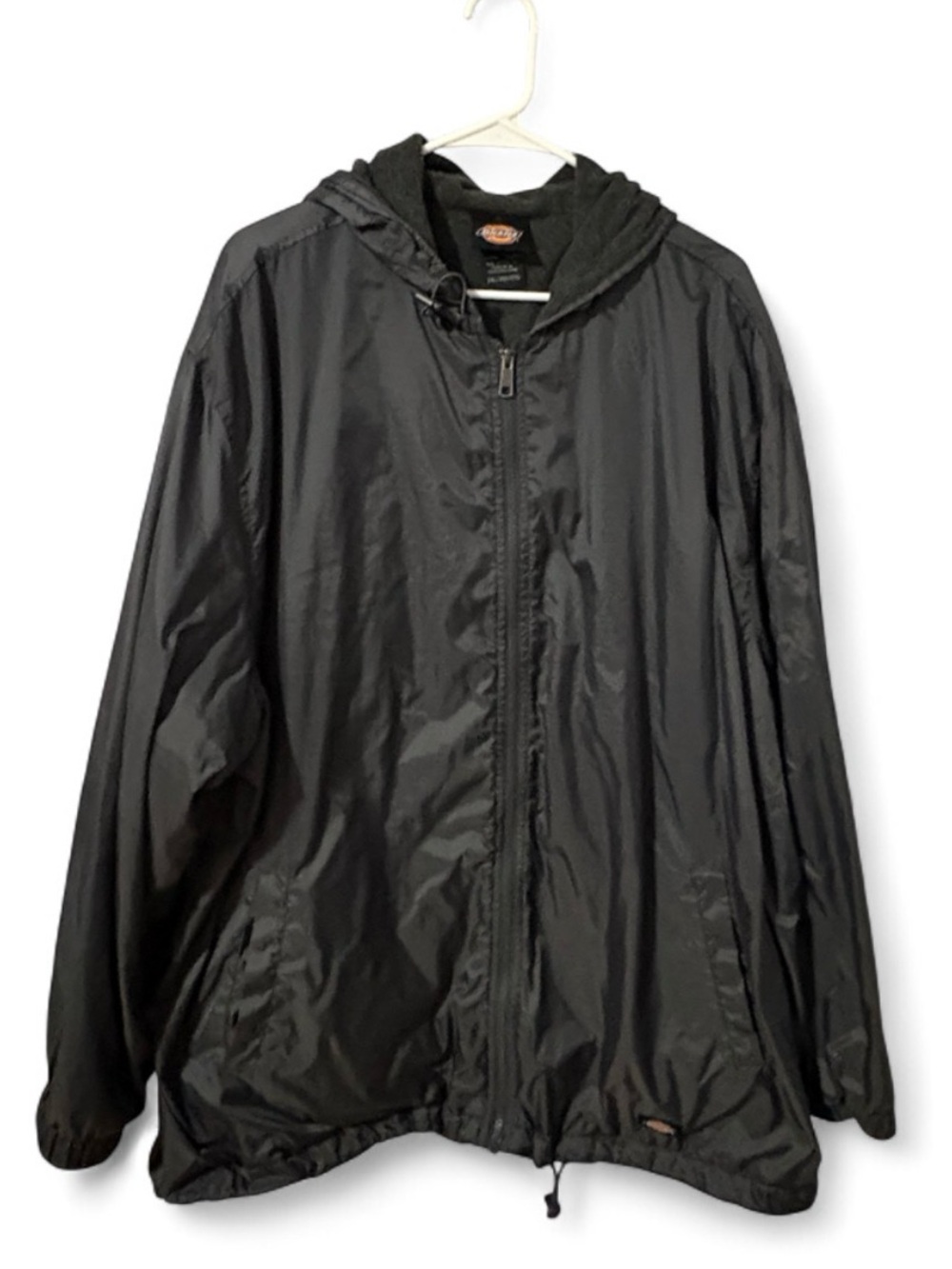 Dickies Black Fleece Lined Hooded Windbreaker Jacket Men’s 2XL